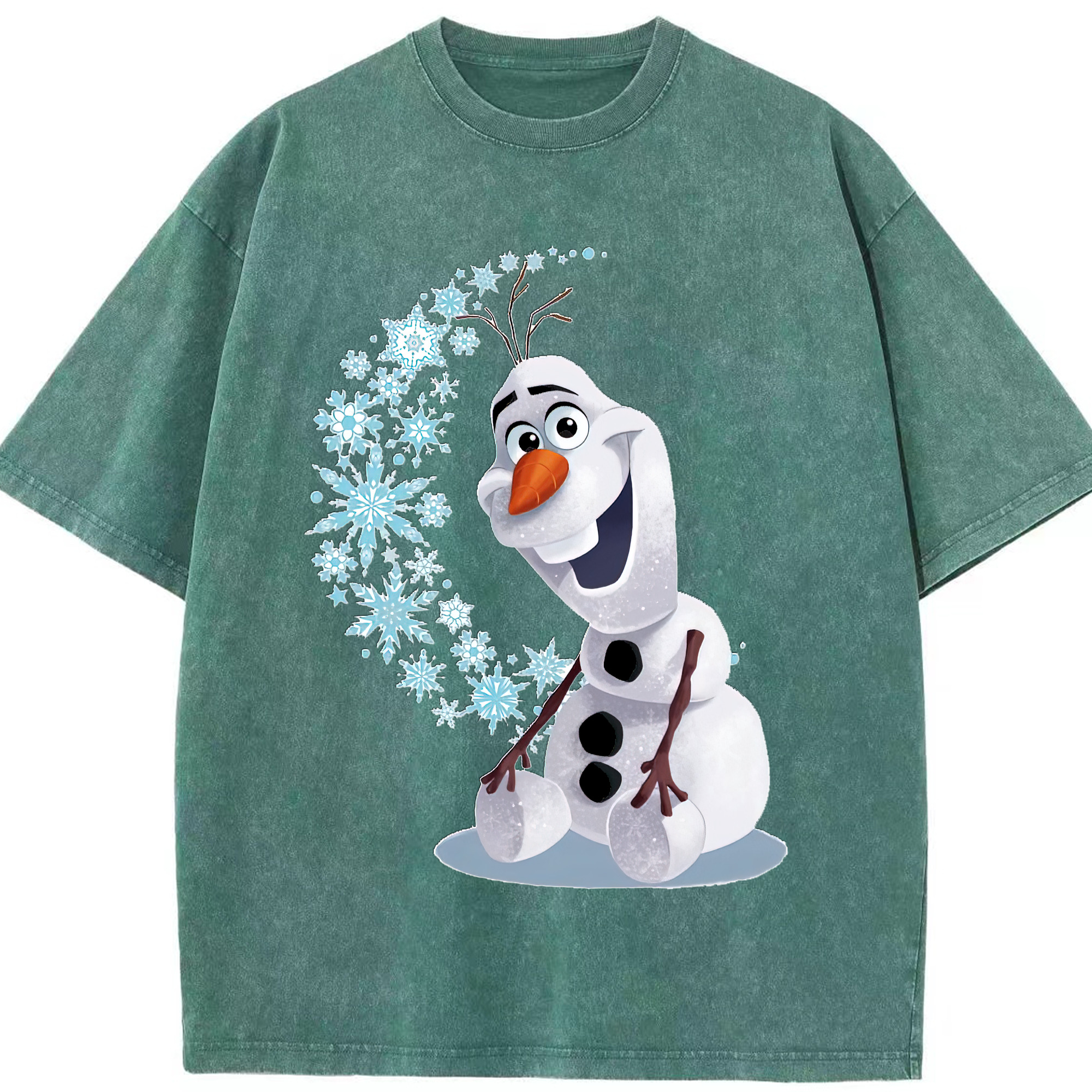 （画像用） アナと雪の女王 アンナ エルサ Frozen Anna Elsa 綿100% ヴィンテージ風 半袖Tシャツ（フロントプリント）